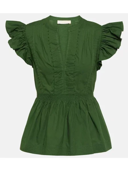 Top Ulla Johnson din poplin verde