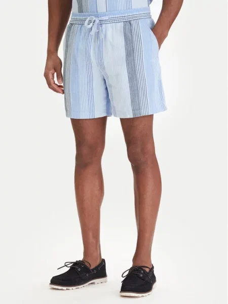 Tommy Jeans Szorty materiałowe Dobby Stripe Błękitny niebieskie