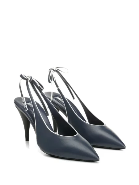 Sandale Miu Miu cu funde slingback albastru