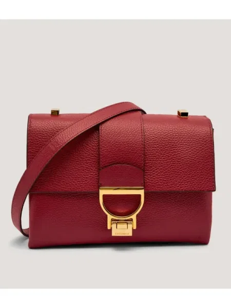 Coccinelle De piele geantă poștaș Arlettis bordo