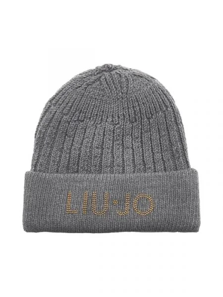 Liu Jo Căciulă LOGO BORCHIE cu adaos de lână gri