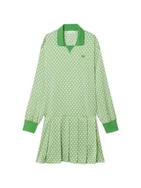 Mini rochie mini Lacoste plisată de costum verde
