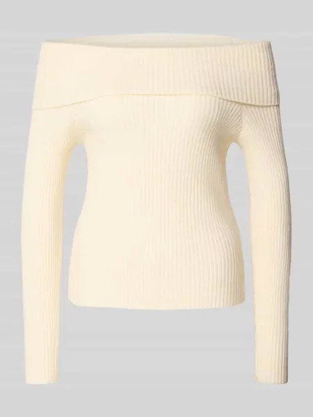Sweter o kroju slim fit z dzianiny z mieszanki model ‘KATIA’ Only biały