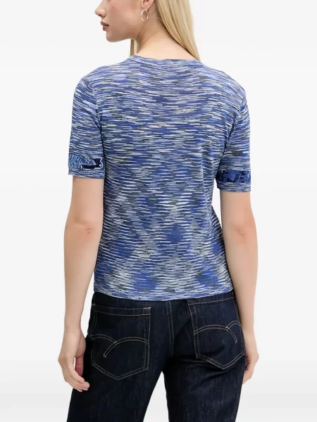 Top Desigual w kwiatki niebieski