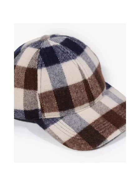 Czapka z daszkiem Aquascutum wełniana w kratę
