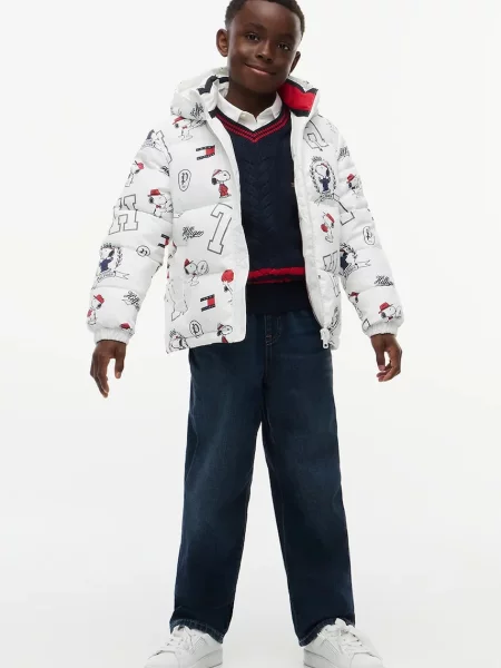Tommy Hilfiger капитонирано яке за деца x Peanuts бяло