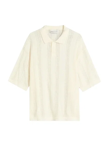 Bershka Majica off-bela bela