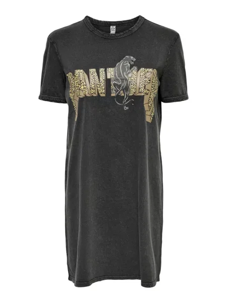 JDY Obleka Elina konjak / svetlo rjava / črna bela