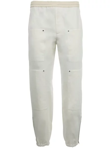 Pantaloni Moncler cu broderie alb