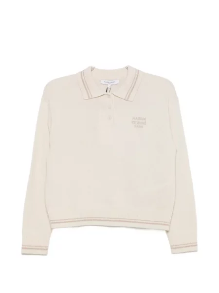 Pulover Maison Kitsune cu dungi cu autograf
