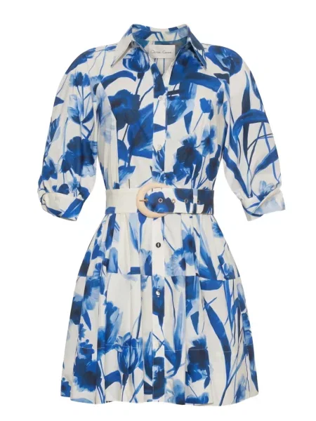 Rochie mini Cara Cara cu model floral cu imagine albastru