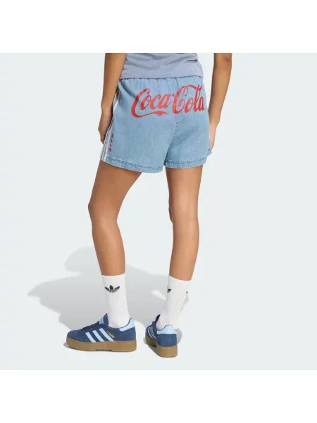 Szorty dżinsowe adidas x Coca-Cola niebieskie