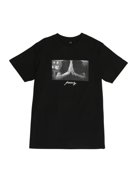Mister Tee Tricou Pray gri deschis / gri închis / negru alb