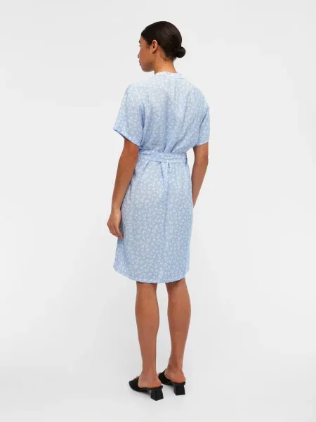 OBJECT Rochie tip bluză Seline albastru deschis alb