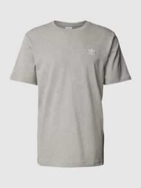 T-shirt z wyhaftowanym logo model ‘ESSENTIAL’ Adidas Originals szara