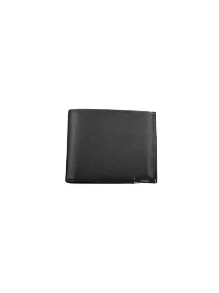 Lniany portfel Calvin Klein czarny