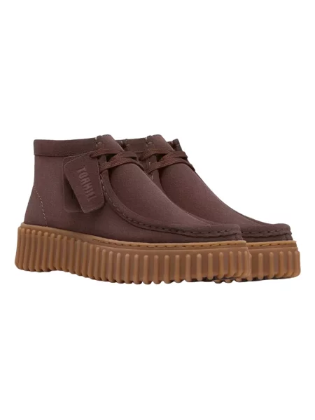 Botki Clarks skórzane brązowe