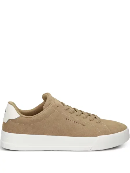 Sneakerși Tommy Hilfiger cu șireturi din piele de căprioară