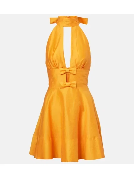 Rochie Rebecca Vallance cu gât halter portocaliu