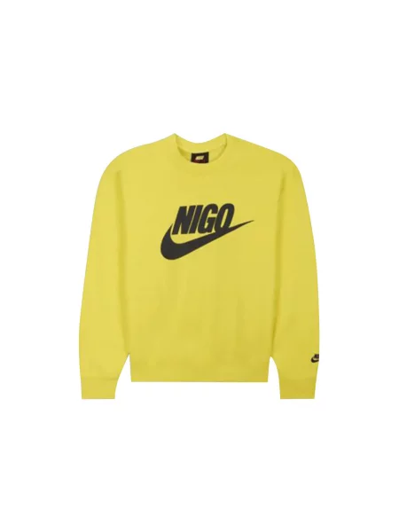 Hanorac crewneck Nike din fleece galben