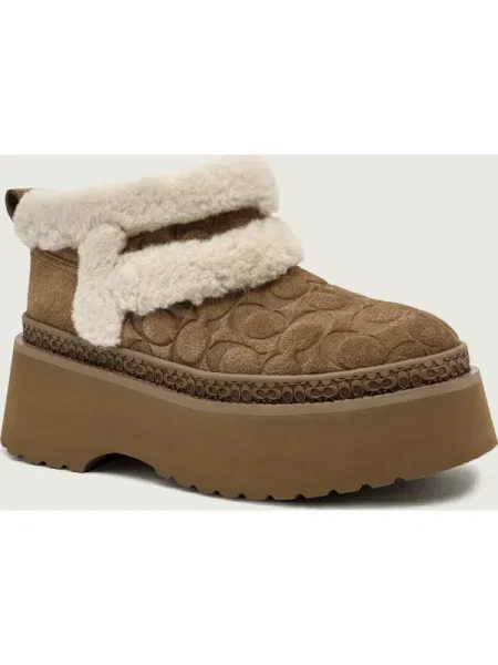 Coach Bocanci CHRISTINA SIGNATURE | piele întoarsă | shearling bej