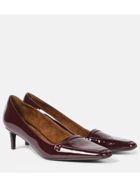 Pantofi cu toc Khaite din piele de lac bordo