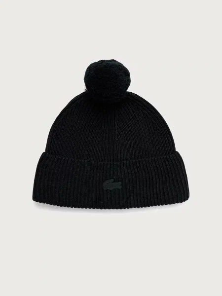 Lacoste căciulă cu pompon cu lână verde