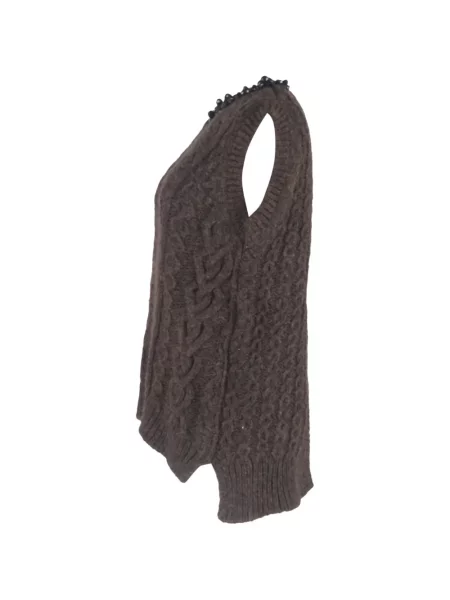 Dzianinowa kamizelka Simone Rocha brązowa