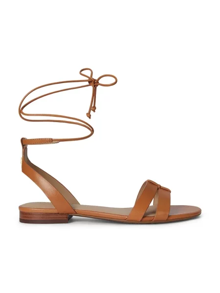 Kožené sandále Lauren Ralph Lauren Paloma hnedá