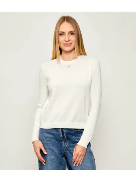Tommy Jeans Pulover Essential Écru