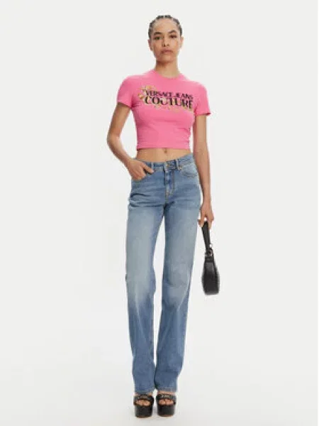 Tričko Versace Jeans Couture růžové