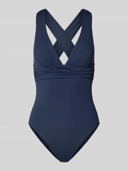 Body z dekoltem w serek Seafolly granatowy