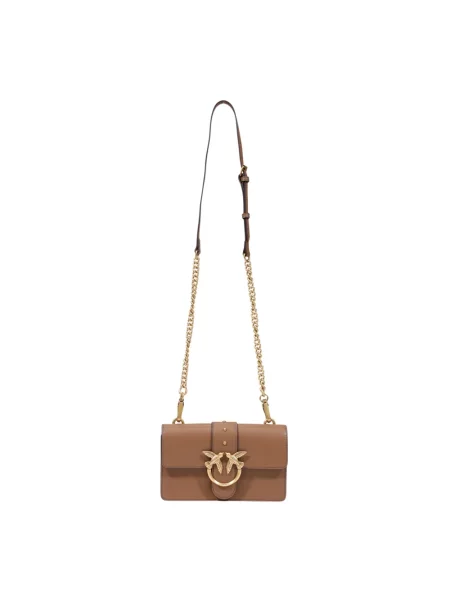 Pinko torebka crossbody skórzana beżowa