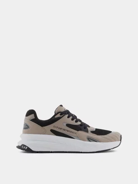 Кросівки чорний/бежевий поліестер/поліуретан чорні