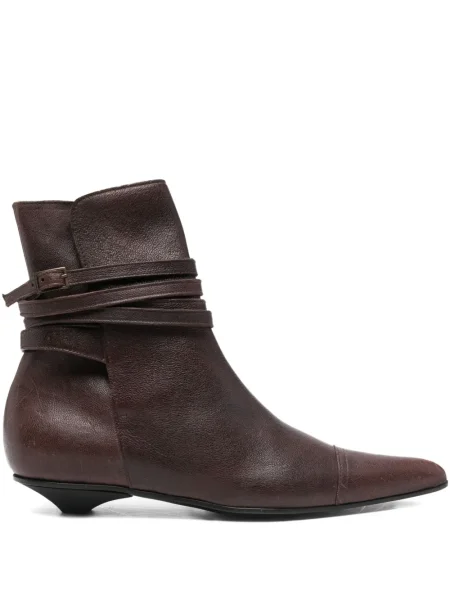 Kožené zkrácené polokozačky Romeo Gigli Pre-owned hnědé
