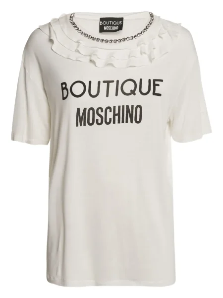 Koszulka Boutique Moschino z nadrukiem biała