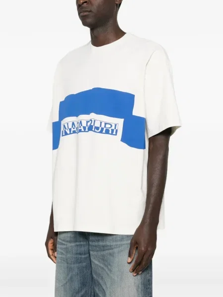 Tricou Napapijri cu decolteu rotund alb