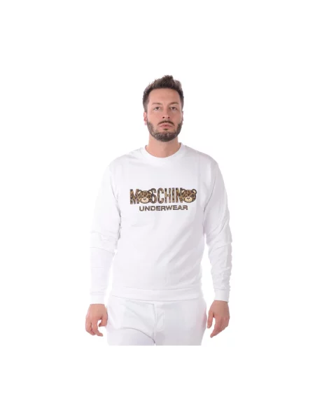 Bluza z kapturem Moschino z kapturem biała