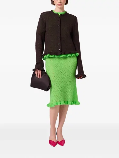 Pulover Msgm cu volane verde