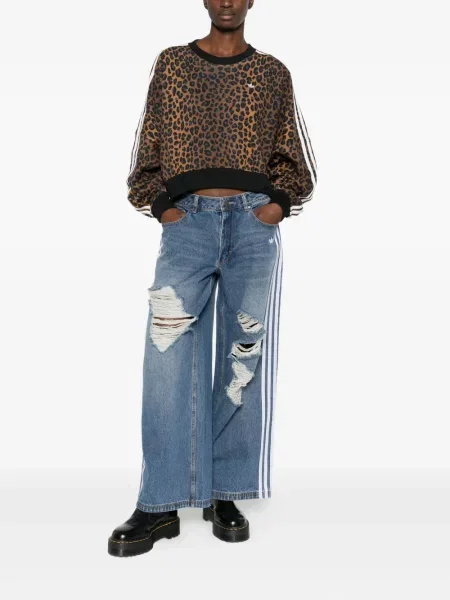 Jeansy Adidas z nadrukiem czarne