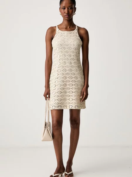 Haveone rochie ajurată bej