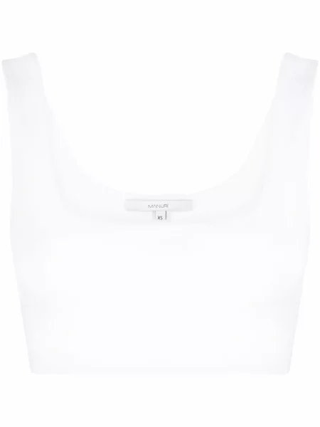 Top Manuri bez rękawów o krotszym kroju biały