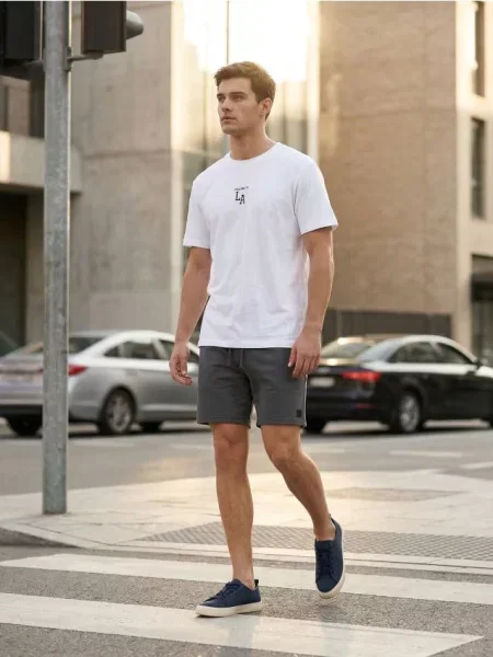 Sinsay Teplákové šortky s tkaničkou šedá