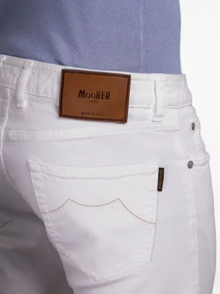 Blugi Moorer cu 5 buzunare alb