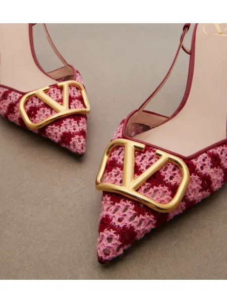 Pantofi cu toc Valentino Garavani slingback roz