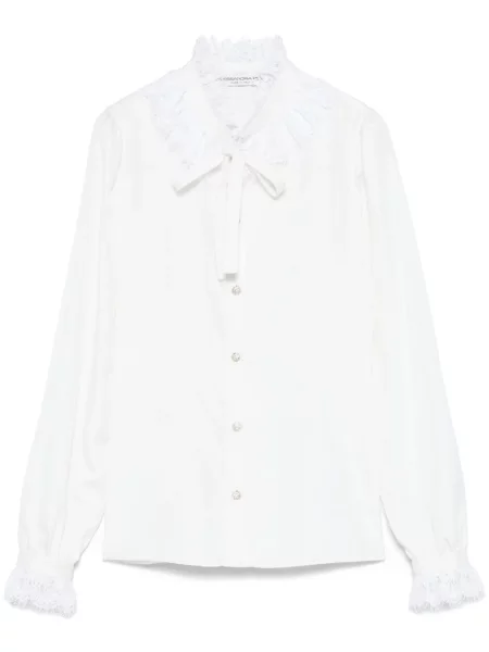 Копринена риза Alessandra Rich бяло