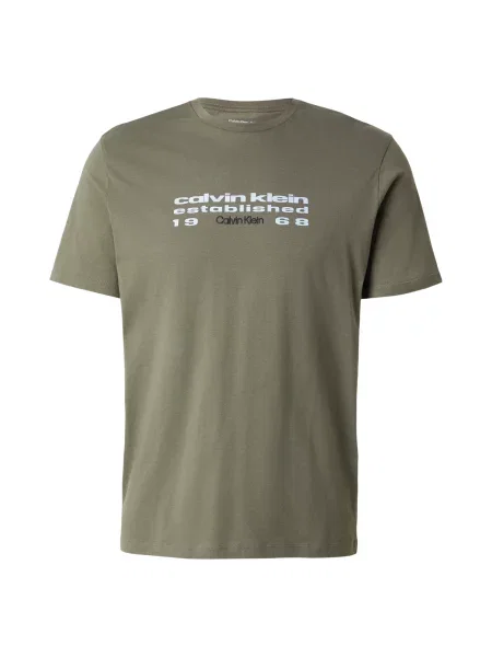 Calvin Klein Jeans Tricou SS EU Verde închis gri