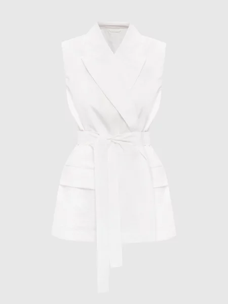 Жилет на запах з ланцюжком моніль Brunello Cucinelli білий