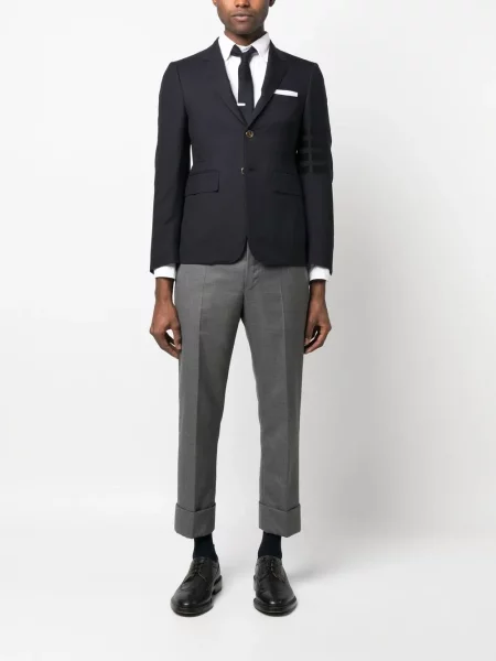 Dryžuotas vienakrūtis švarkas Thom Browne mėlyna