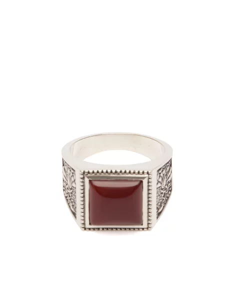 Pierścionek Maple z granatem czerwony